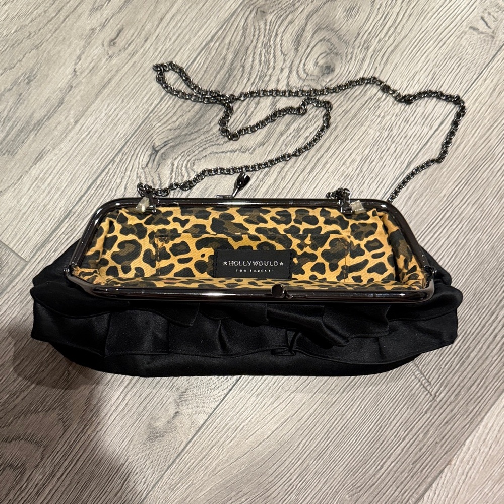 Target Black Ruffle Clutch with Chain Strap - Picture 2 of 2